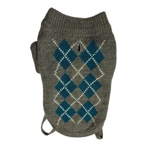 DOG sweater with argyle print leg loops Small
